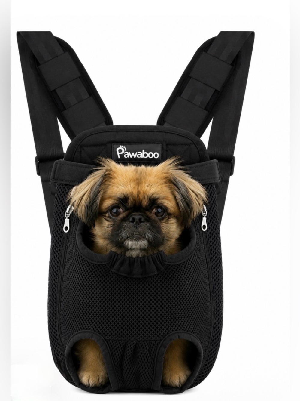 Pawaboo Black Front-Carrier Pet Backpack for Dogs